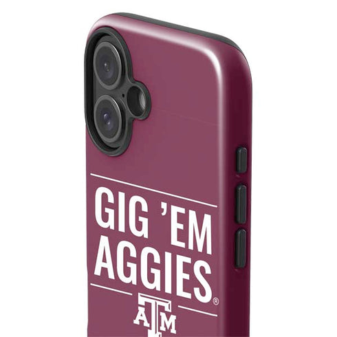 Texas A&M University Gig Em Aggies iPhone 16 Plus Impact Case